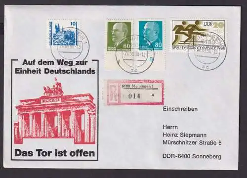 Briefmarken DDR R Brief Einheit Deutschland Berlin Brandenburger Tor Meiningen