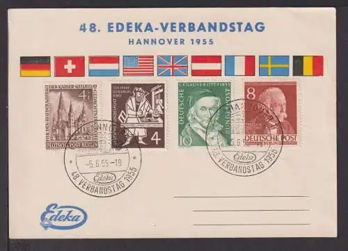 Bund Berlin schöne MIF auf inter. Reklame Anlasskarte 48. Edeka Verbandstag 1955