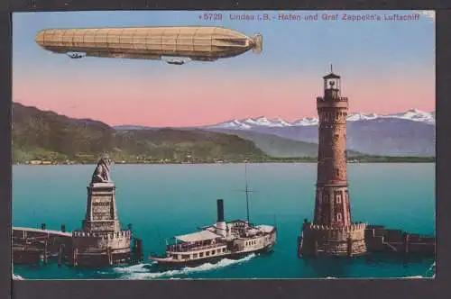 Ansichtskarte Lindau Bodensee Bayern Zeppelin Schiff 1927 München