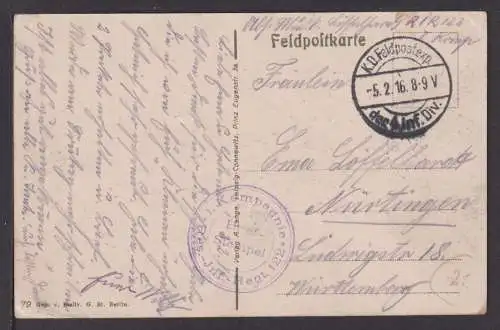 Ansichtskarte Dontrien Frankreich Feldpost 1916 Nürtingen Baden-Württemberg