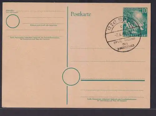 Bund Brief Ganzsache PSo 1 Bundestag mit Ersttagsstempel Bonn Erste Sitzung