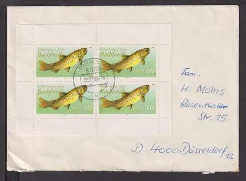 Briefmarken DDR Deutschland Brief Block 1983 Fische