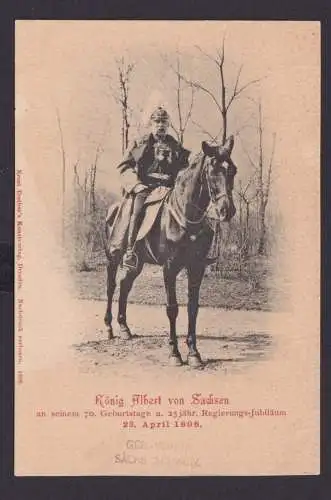 Ansichtskarte König Albert von Sachsen Geburtstag Regierungsjubiläum 1898