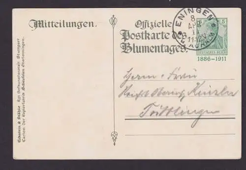 Deutsches Reich Privatganzsache Königspaar Württemberg Eningen n Tuttlingen 1911