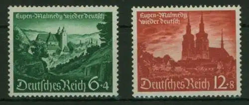 Deutsches Reich 748-749 Wiedereingliederung Eupen Malmedy Moresnet postfrisch