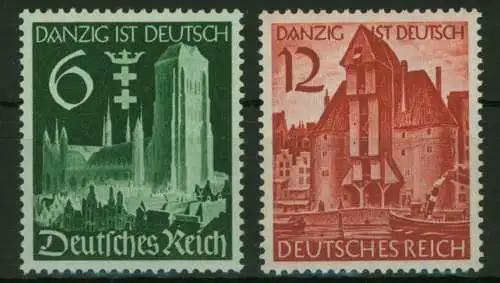 Deutsches Reich Danzig Wiedereingliederung 714-715 Luxus postfrisch Kat. 5,00