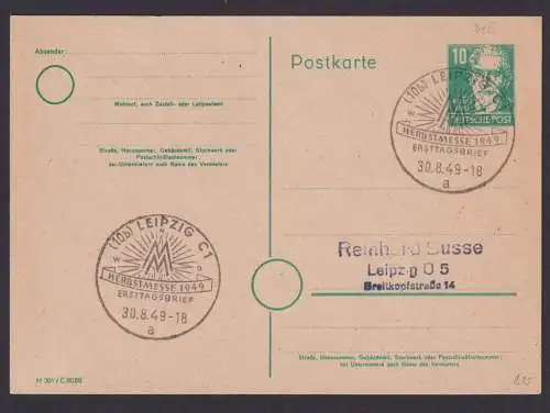 Briefmarken DDR Brief Ganzsache Persönlichkeiten Bebel P 35 01 SST Leipzig