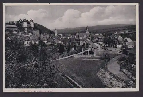 Ansichtskarte Gemünden Hunsrück Rheinland Pfalz Totalansicht Schloß v. Salis