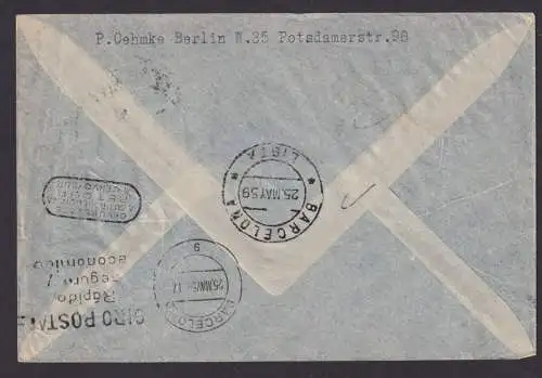 Briefmarken Flugpost air mail Frankfurt Barcelona Zuleitung DDR Berlin rs. div.