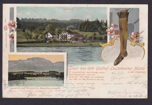 Litho Ansichtskarte Iffeldorf Benediktenwand Staltach Lauterbach Bayern Gasthof