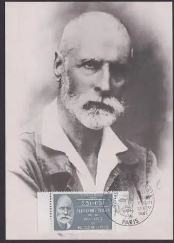 Briefmarken Frankreich 2596 Alexandre Yersin Bakteriologe Medizin Maximumkarte