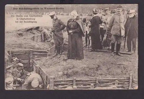 Ansichtskarte Militaria Westend Berlin Schützengraben Besichtigung durch Oberin