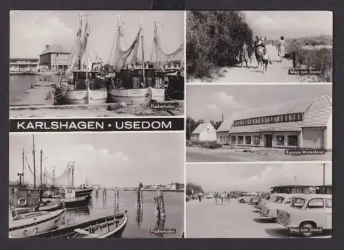 Ansichtskarte Karlshagen Usedom Mecklenburg Vorpommern Hafen Schiffe nach