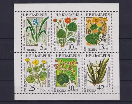 Bulgarien Kleinbogen Wasserpflanzen 3628-2633 Luxus postfrisch MNH 1988