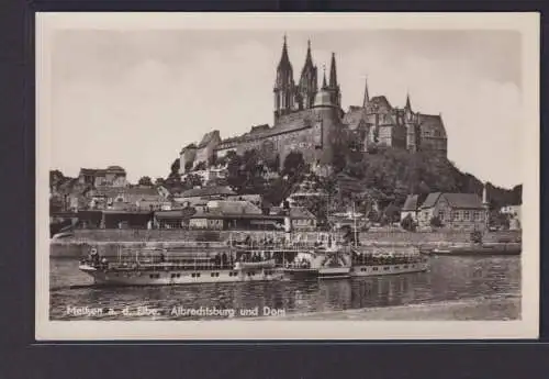 Ansichtskarte Meißen Elbe Fluss Albrechtsburg Dom Sachsen