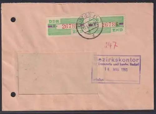 DDR Dienst Brief MEF ab Leipzig Bezirkskontor Bedarf Landwirtschaft 17.5.1960