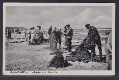 Ansichtskarte Ahlbeck Seebad Usedom Meer Strand Fischer Mecklenburg Vorpommern