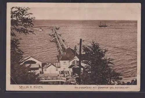 Ansichtskarte Sellin Rügen Insel Anlegebrücke Schiffe Mecklenburg Vorpommern