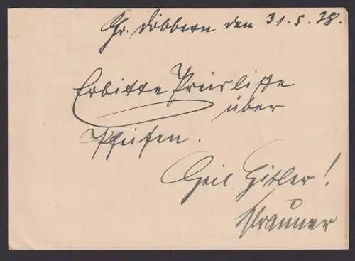 Großdöbbern über Cottbus Brandenburg Deutsches Reich Ganzsache Landpoststempel