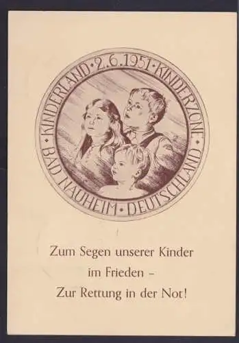 Kinderland Berlin Bund Nauheim selt. Anlasskarte Segen + Frieden unserer Kinder