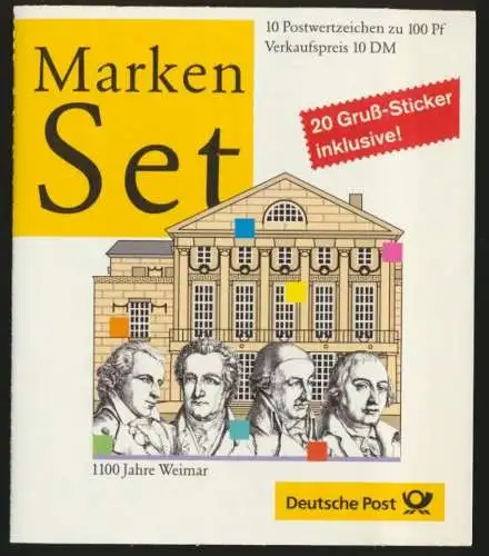 Bund Markenheftchen MH 38 Weimar Luxus 1999 Ersttagsstempel FRANKFURT