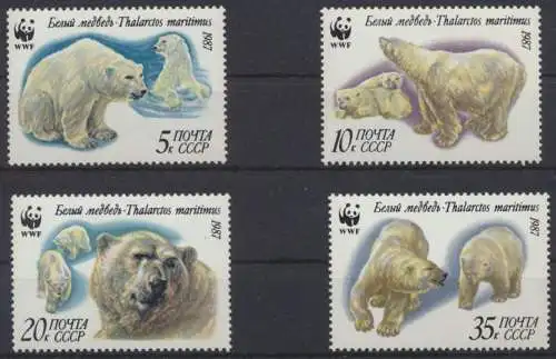 Sowjetunion 5694-5697 Naturschutz Eisbären Set Satz postfrisch FDC+Maximumkarten