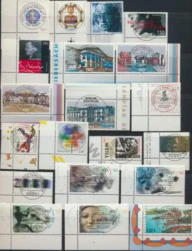 BRD 2089-2165 Bogenecke Eckrand Jahrgang 2000 zentraler Ersttagsvollstempel