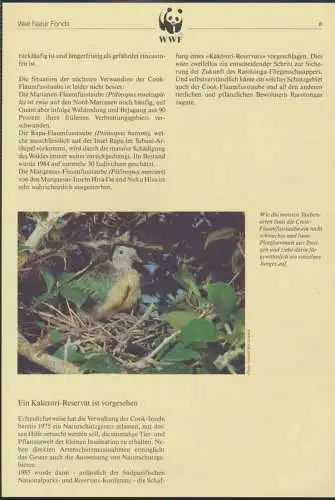 WWF Cook Island 1278-1281 Vögel Rarotonga-Fliegenschnäpper kpl. Kapitel besteh