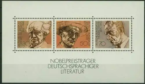 Bund Block 16 Nobelpreisträger 1978 tadellos postfrisch