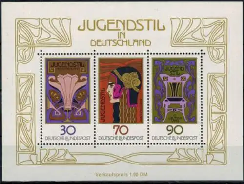 Bund Block 14 Jugendstil 1977 tadellos postfrisch