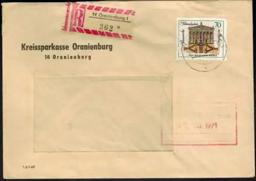 DDR R-Brief 1666 per Einschreiben ab Oranienburg