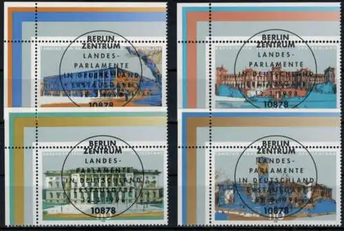 Bund 1974-77 Bogenecke Eckrand Vollstempel Landesparlamente o. li. Ersttags-SST
