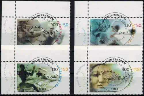 Bund 2094-2097 Bogenecke Eckrand Vollstempel Sport Frieden o. li. Ersttags-SST