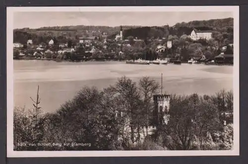 Ansichtskarte Starnberg Bayern Blick von Schloß Berg Oberstaufen