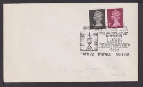 Briefmarken Großbritannien Sport Fußball toller SST Ipswick Town Suffolk 1972