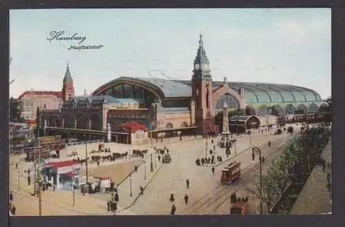 Ansichtskarte Hamburg Hauptbahnhof Strassenbahn Ravensburg Baden-Württemberg