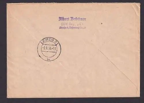 Briefmarken Flugpost DDR R Brief MEF 535 Sonder R Zettel Bahnpostamt Leipzig