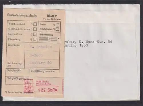 Briefmarken DDR R Brief Bogenecke Eckrand Druckvermerk gezähntes Leerfel EF