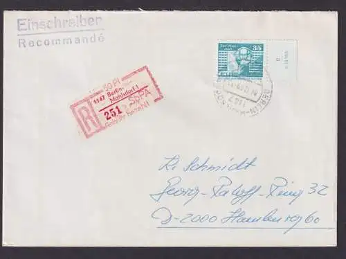 Briefmarken DDR Einschreibemarke Druckvermerk Berlin Mahlsdorf 50 Pfg. + 2506 DV