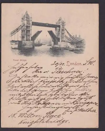 London Großbritanien Post Card Carlsbad Tschechien AK Motiv Towerbridge MINI-AK