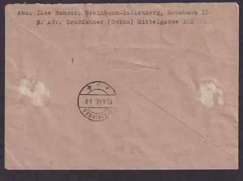 Briefmarken All. Besetzung Gemeinschaft R Brief MIF Not R Zettel Steinbach