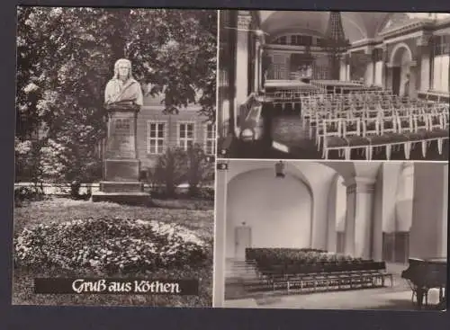 Ansichtskarte Köthen Sachsen Anhalt Bach Denkmal Schloß Spiegelsaal Bachsaal