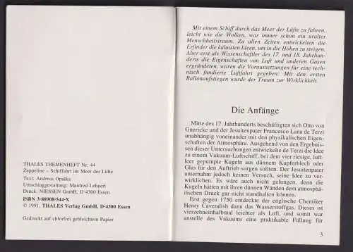 Zeppelin Literatur Thales Themenhefte Broschüre 48 Seiten Reklame u.a. Fuji Film