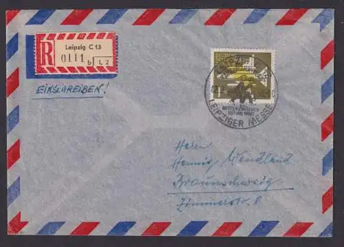 DDR R Brief 1 DM Flugpost mit SST Leipzig C 13 Karl Marx Platz Mittler zwischen