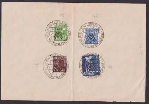 Briefmarken All. Besetzung Gemeinschaft 5 Mark Taube u.a. SST Leipzig Messe auf