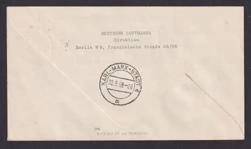 DDR Brief EF 20 Pfg. Flugpost Lufthansa DH 51 Erstflug selt. SST Staatsoper Karl