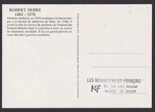 Briefmarken Frankreich 2336 Robert Drebe Kinderarzt Medizin Maximumkarte