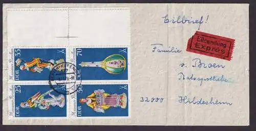 Gezähntes Leerfeld Briefmarken DDR Zusammendruck Eilboten Meissener Porzellan