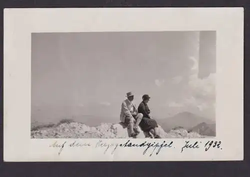 Privat Foto Ansichtskarte Bergsteigen Herzogstandgipfel Walchensee Nürnberg 1932