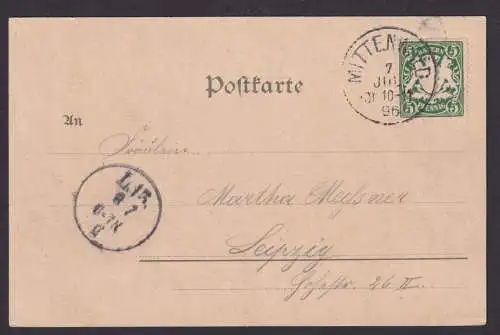 Vorläufer Litho Ansichtskarte Mittenwald nach Leipzig Deutsches Reich